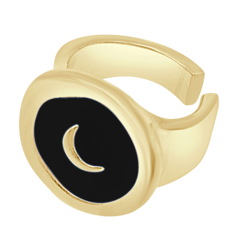 Anillo "big moon" oro / negro